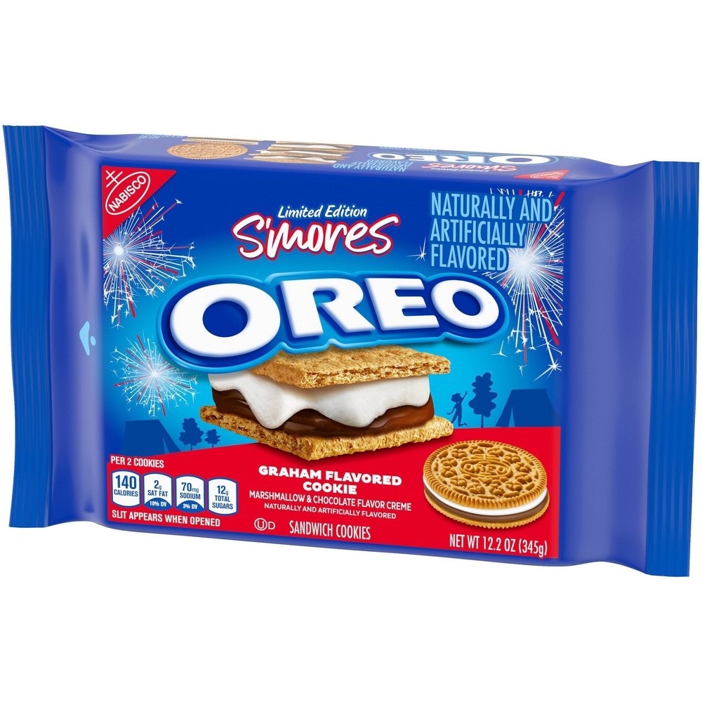 slide 3 of 7, Oreo S'mores Sandwich Cookies Family Size, 12.2 oz