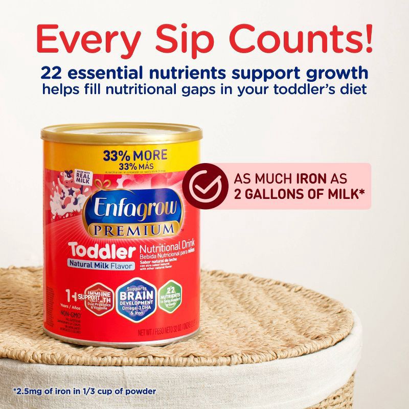 slide 6 of 10, Enfagrow Premium Powder Toddler Formula - 32oz, 32 oz