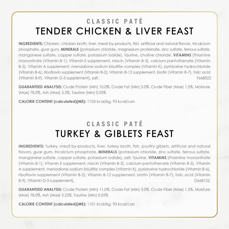 slide 7 of 10, Purina Fancy Feast Classic Paté Variety Pack Chicken, Turkey & Beef Flavor Wet Cat Food Cans - 30ct/3oz, 30 ct, 3 oz