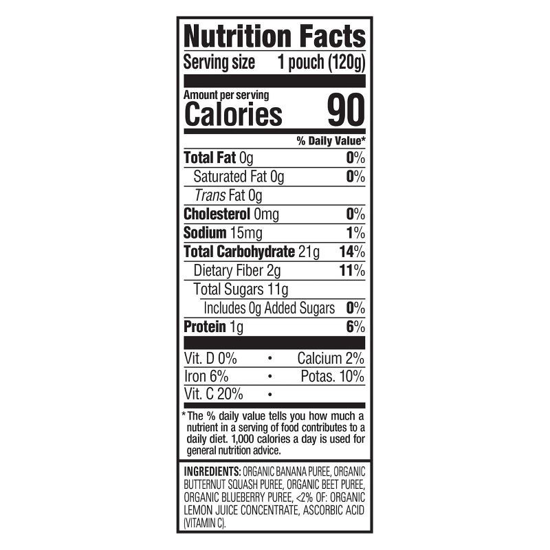 slide 7 of 7, Happy Baby Happy Family Love My Veggies 4pk Organic Bananas Beets Squash & Blueberries - 16.88oz, 4 ct, 16.88 oz