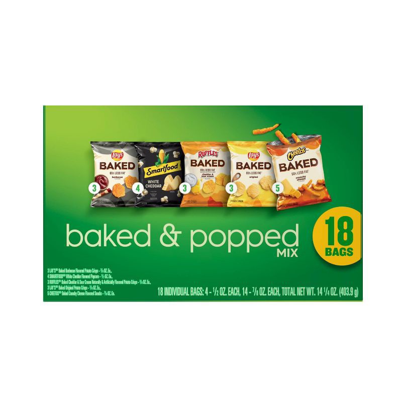 slide 6 of 8, Frito-Lay Snacks Baked & Popped Mix Variety Pack - 18ct, 18 ct