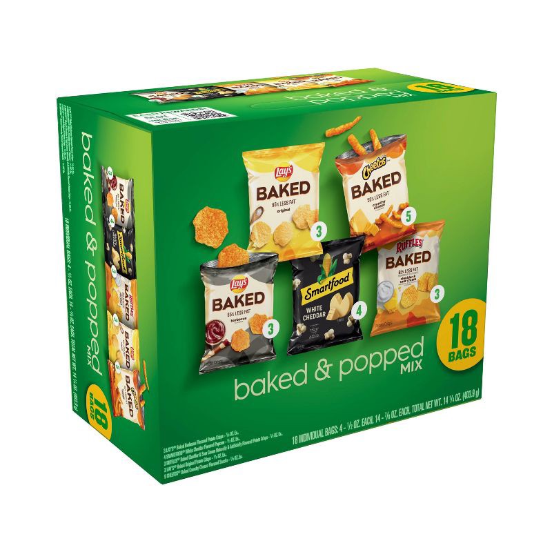 slide 7 of 8, Frito-Lay Snacks Baked & Popped Mix Variety Pack - 18ct, 18 ct