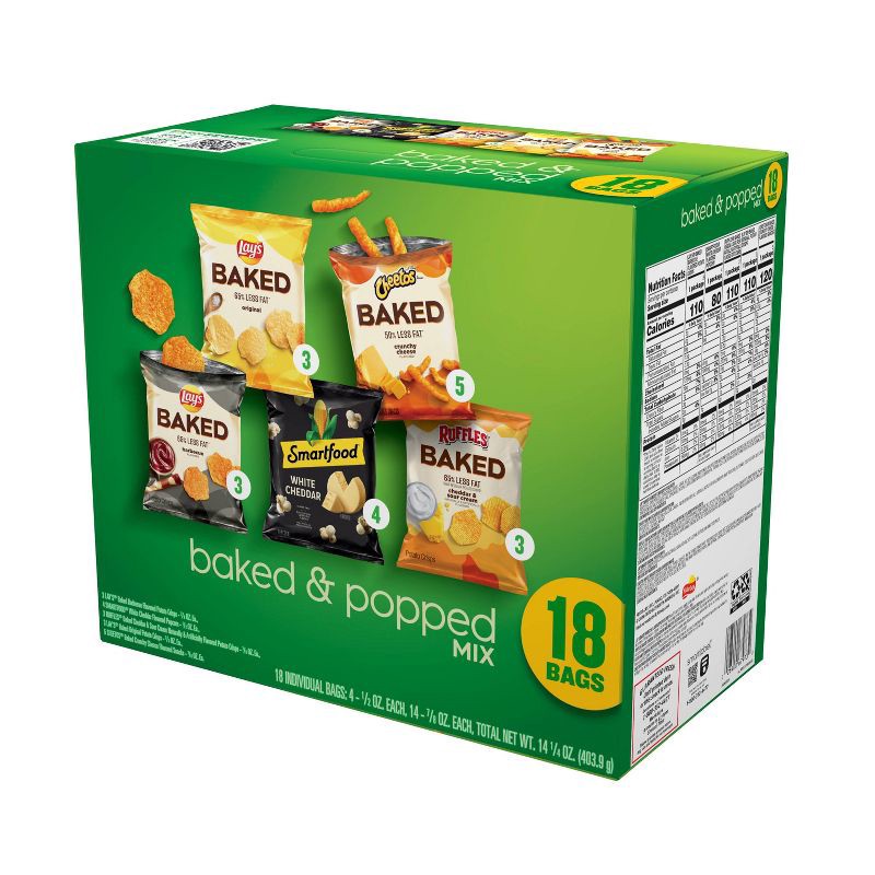 slide 8 of 8, Frito-Lay Snacks Baked & Popped Mix Variety Pack - 18ct, 18 ct