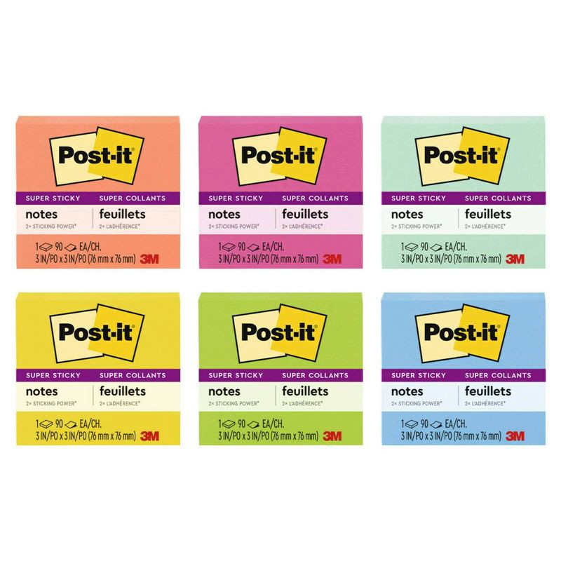 slide 1 of 17, Post-it 3" x 3" Sticky Notes 90 Sheets/Pad, 1 ct