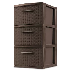 3 Drawer Medium Weave Tower Brown - Room Essentials