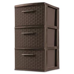 3 Drawer Medium Weave Tower Brown - Room Essentials