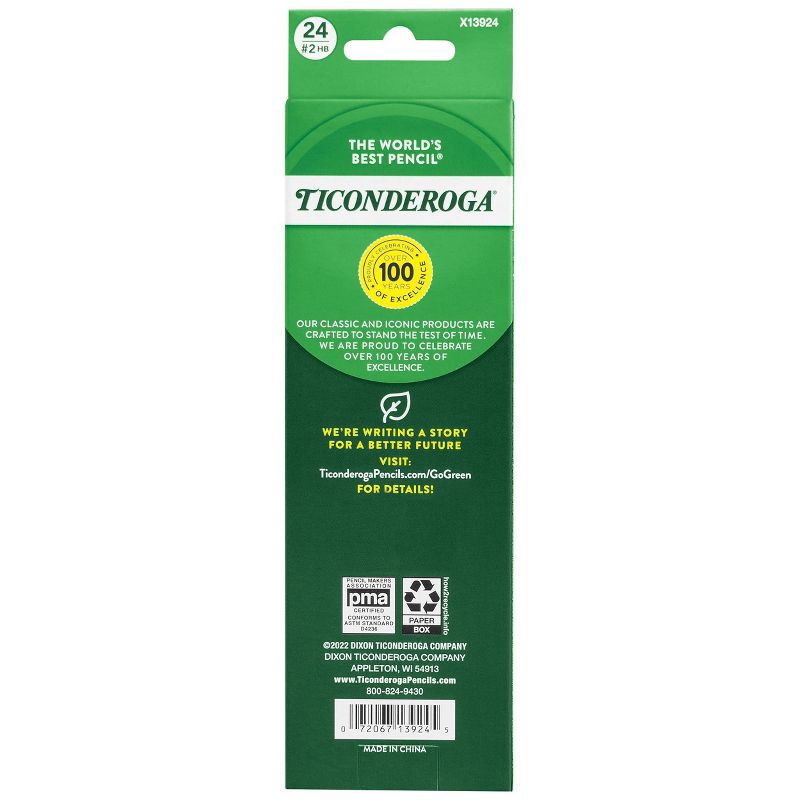 slide 2 of 6, Ticonderoga #2 Wood Pencils, 2mm, 24ct: School Supplies, Erasable, Yellow, Kids, Art & Stationery, Ages 10+, 24 ct