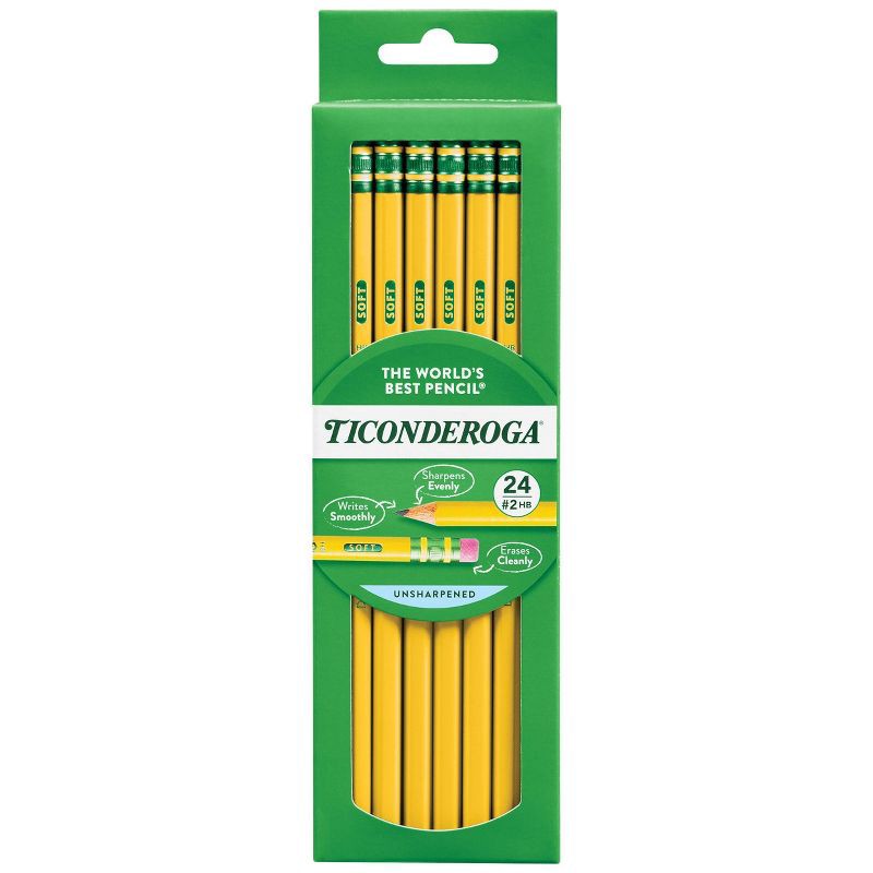 slide 1 of 5, Ticonderoga #2 Wood Pencils, 2mm, 24ct, 24 ct