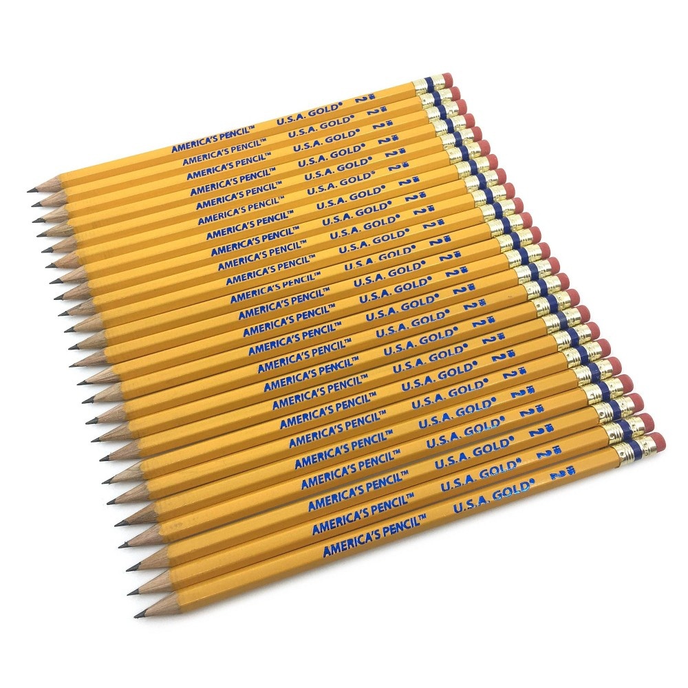 slide 2 of 7, #2 HB Pencils 2mm Pre-sharpened Premium American Wood Yellow - U.S.A. Gold, 24 ct