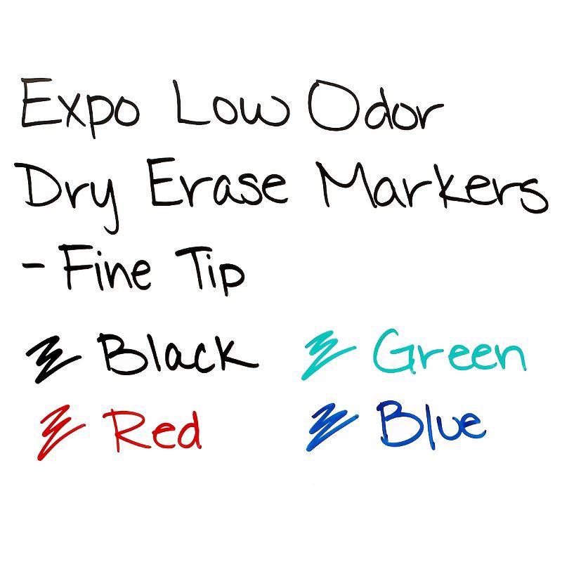 slide 4 of 6, Expo 10pk Dry Erase Markers Fine Tip Black, 10 ct