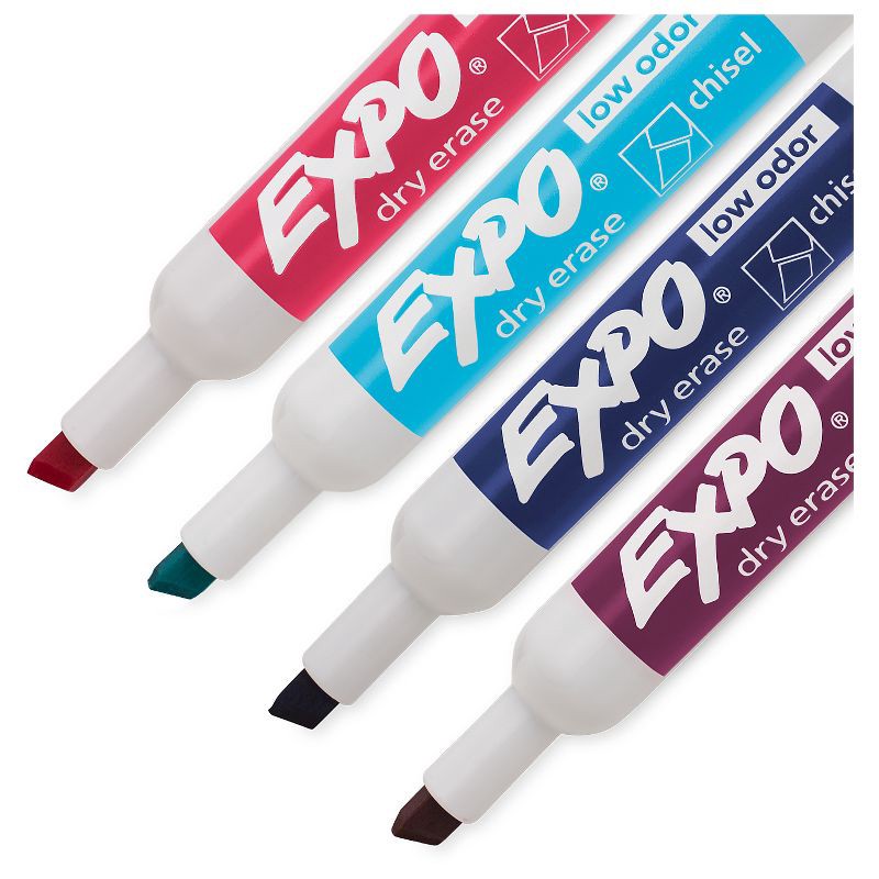slide 8 of 8, Expo 4pk Dry Erase Markers Chisel Tip Vibrant Multicolored, 4 ct