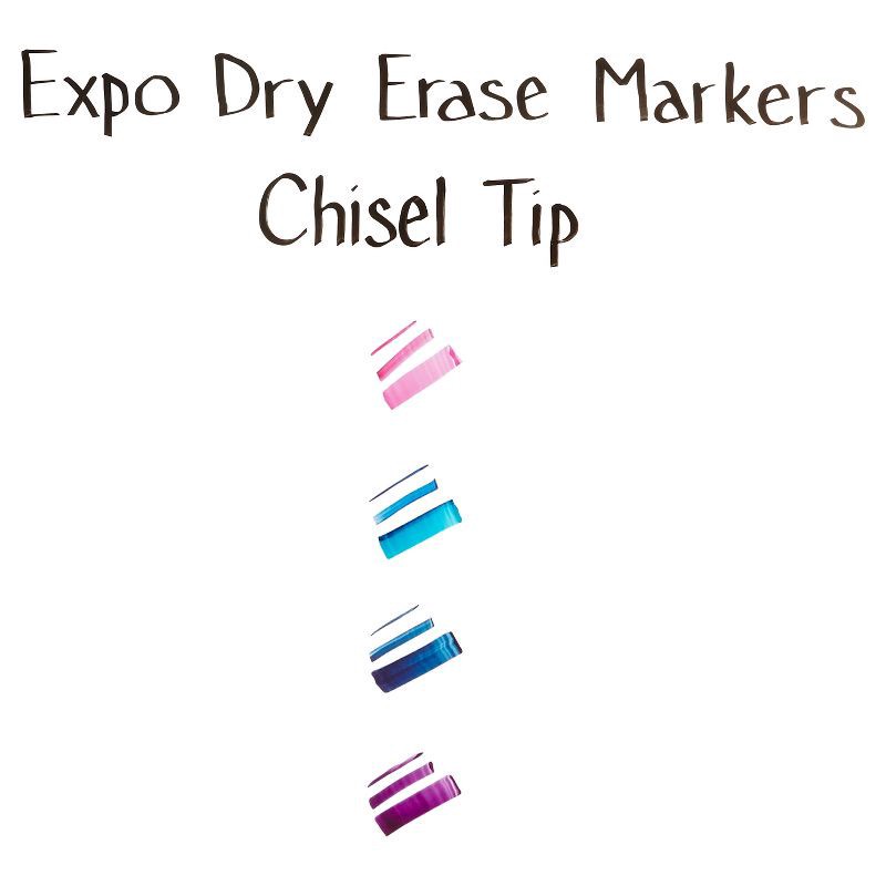 slide 5 of 8, Expo 4pk Dry Erase Markers Chisel Tip Vibrant Multicolored, 4 ct