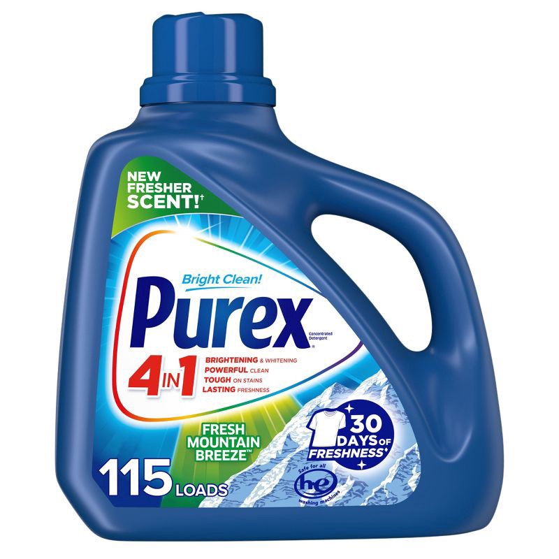 slide 2 of 9, Purex Fresh Mountain Breeze HE Liquid Laundry Detergent 115 Loads - 150 fl oz, 150 fl oz