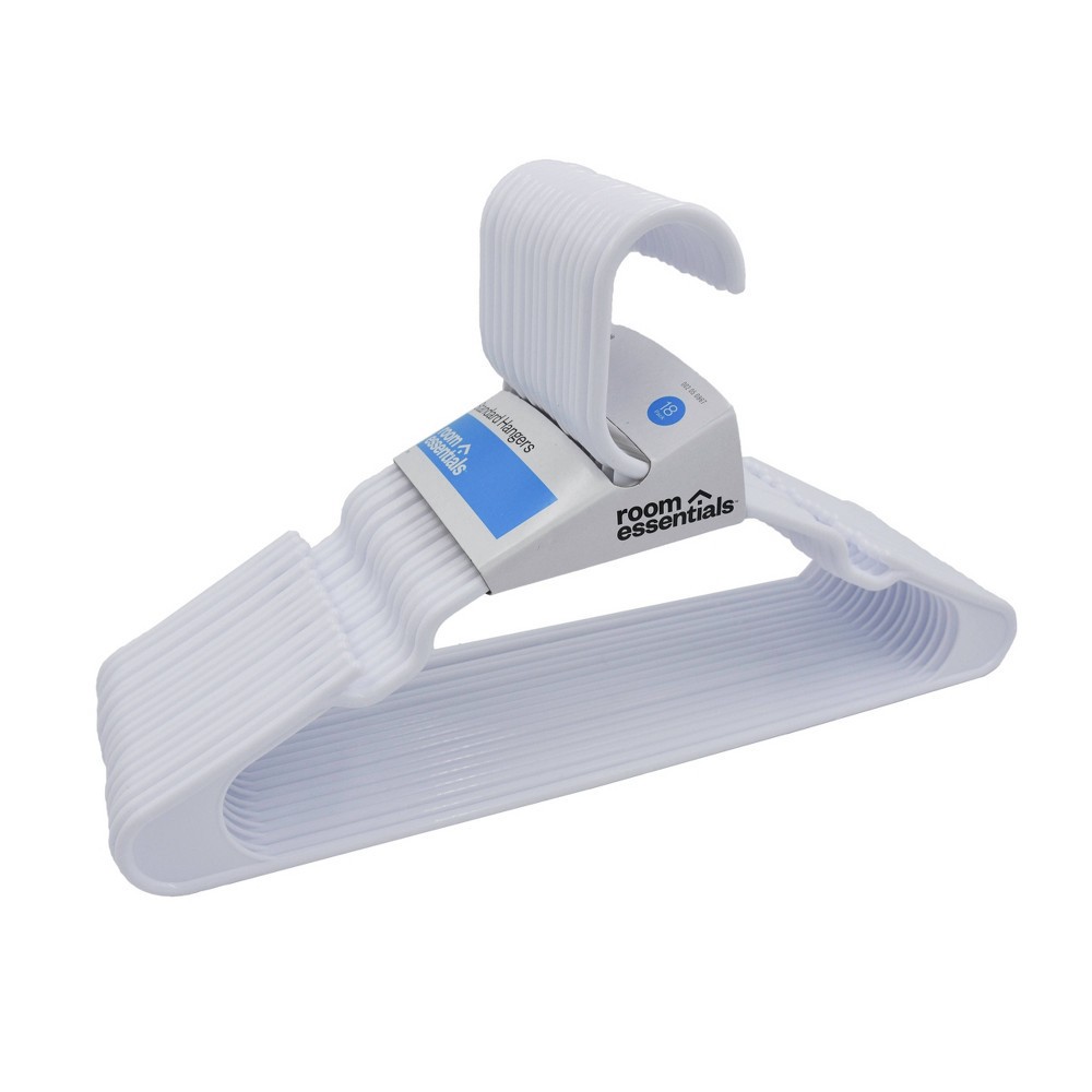 slide 2 of 5, 18pk Plastic Hangers White - Room Essentials, 1 ct