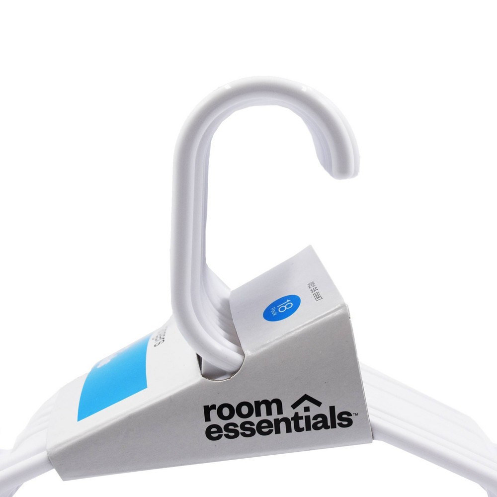 slide 4 of 5, 18pk Plastic Hangers White - Room Essentials, 1 ct