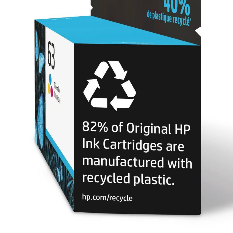 slide 3 of 6, HP Inc. HP 63 Single Ink Cartridge - Tri-color (F6U61AN_140), 1 ct