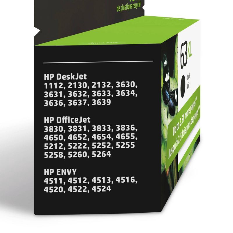 slide 2 of 6, HP Inc. HP 63XL Single Ink Cartridge - Black (F6U64AN_140), 1 ct