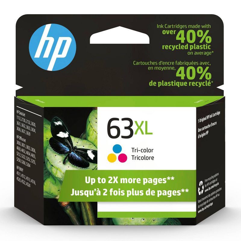 slide 1 of 16, HP Inc. HP 63XL Single Ink Cartridge - Tri-color (F6U63AN_140), 1 ct