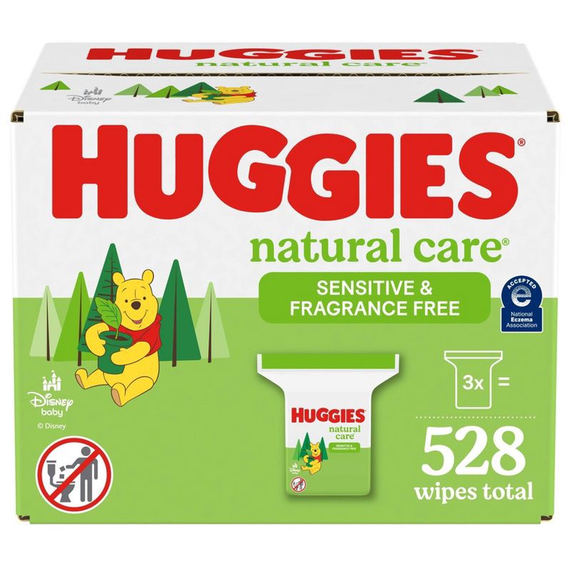 slide 1 of 9, Huggies Natural Care Sensitive Unscented Baby Wipes - 528ct, 528 ct