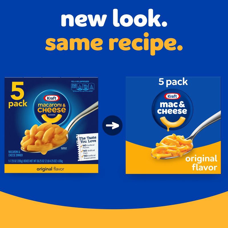 slide 2 of 9, Kraft Original Mac and Cheese Dinner - 36.25oz/5ct, 36.25 oz, 5 ct