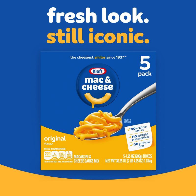 slide 3 of 9, Kraft Original Mac and Cheese Dinner - 36.25oz/5ct, 36.25 oz, 5 ct