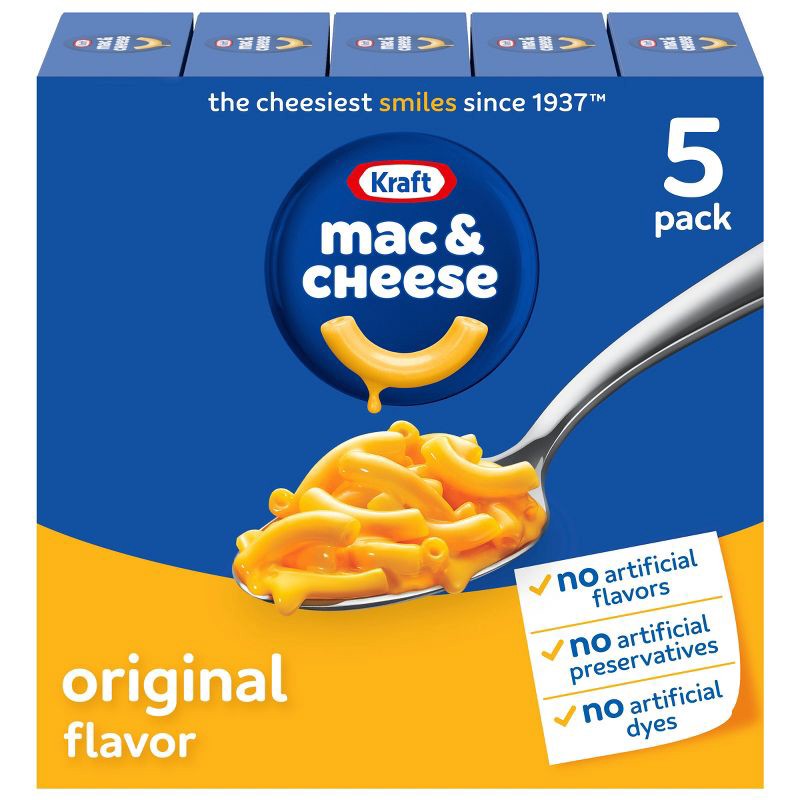 slide 1 of 9, Kraft Original Mac and Cheese Dinner - 36.25oz/5ct, 36.25 oz, 5 ct