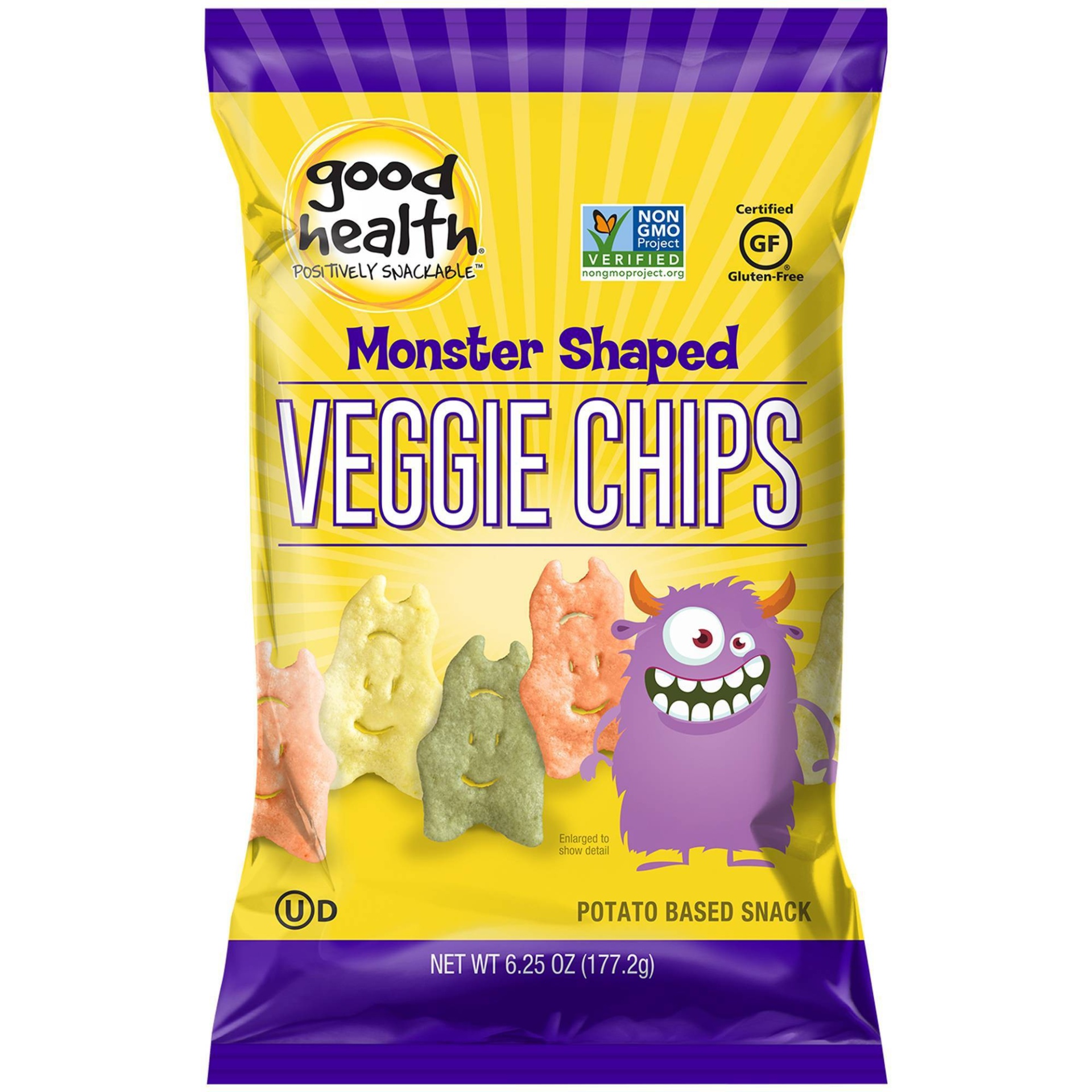 slide 1 of 1, Good Health Monster Shaped Veggie Chips, 6.25 oz