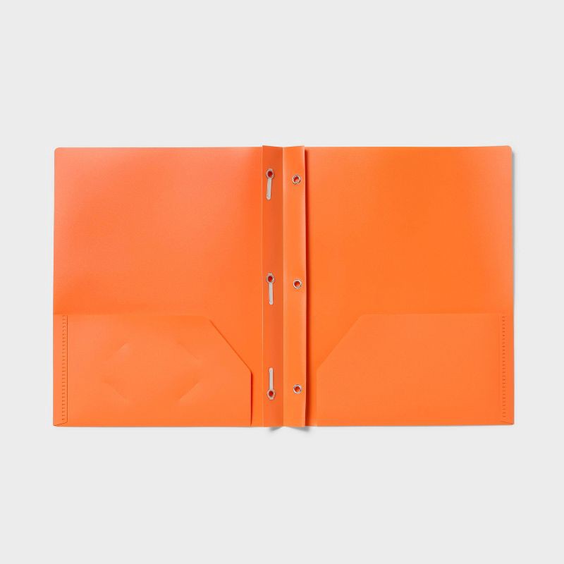 slide 3 of 4, 2 Pocket Plastic Folder with Prongs Purple - up&up™: School Supplies, Polypropylene, 50 Sheet Capacity, 2 Internal Pockets, 1 ct