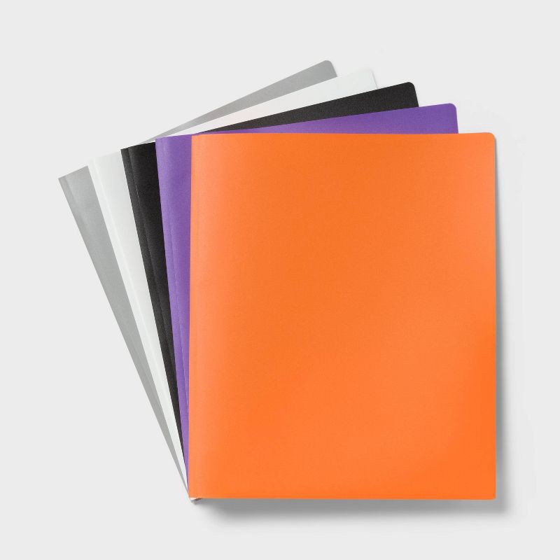 slide 4 of 4, 2 Pocket Plastic Folder with Prongs Purple - up&up™: School Supplies, Polypropylene, 50 Sheet Capacity, 2 Internal Pockets, 1 ct