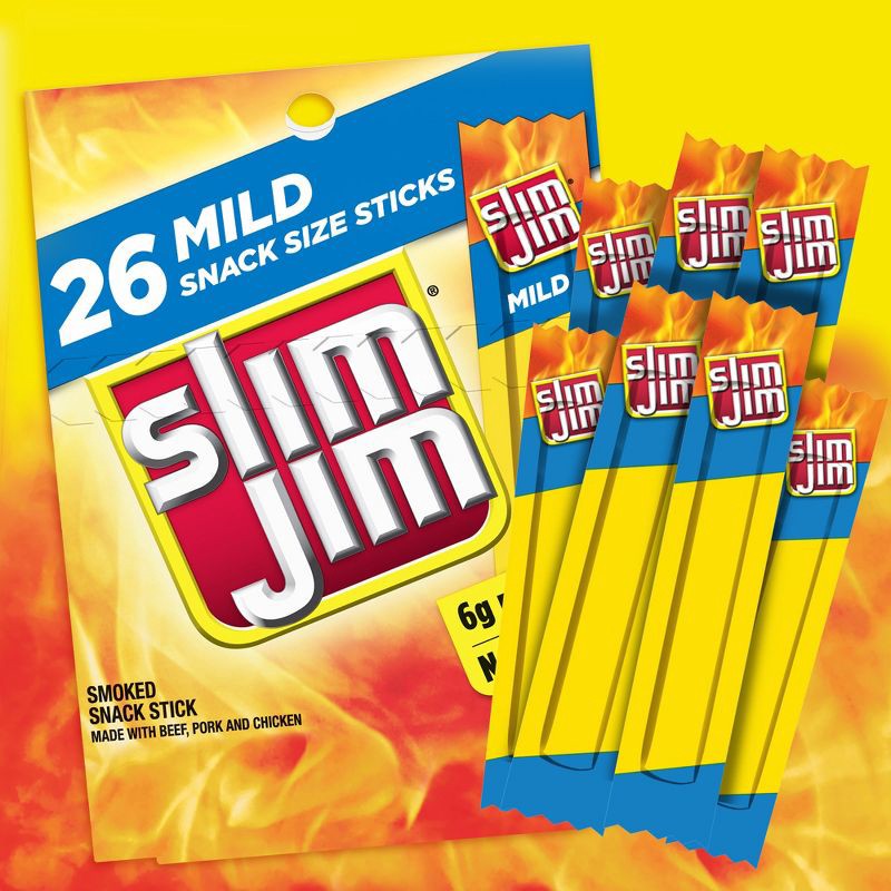 slide 2 of 5, Slim Jim Plain Meat Sticks - 7.28oz/26ct, 26 ct; 7.28 oz
