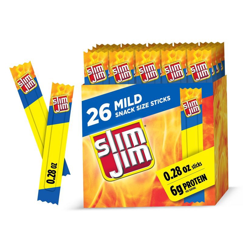 slide 1 of 5, Slim Jim Plain Meat Sticks - 7.28oz/26ct, 26 ct; 7.28 oz