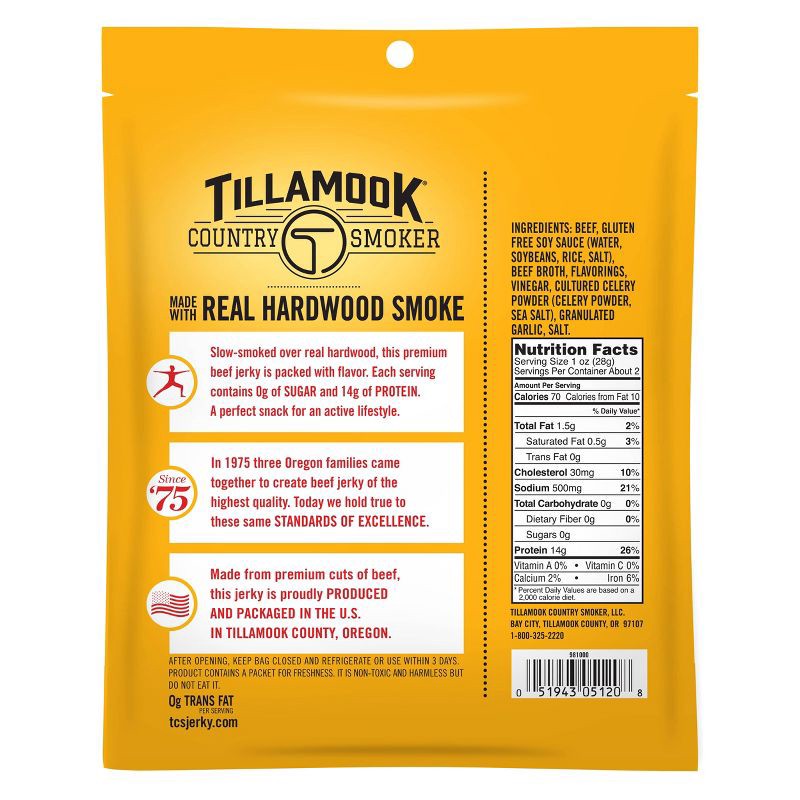 slide 2 of 5, Tillamook Country Smoker Zero Sugar Original Beef Jerky - 2.2oz, 2.2 oz