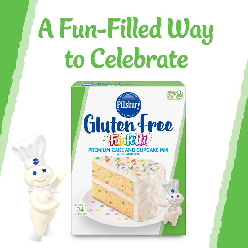 slide 7 of 11, Pillsbury Gluten Free Funfetti Cake Mix with Candy Bits - 17oz, 17 oz