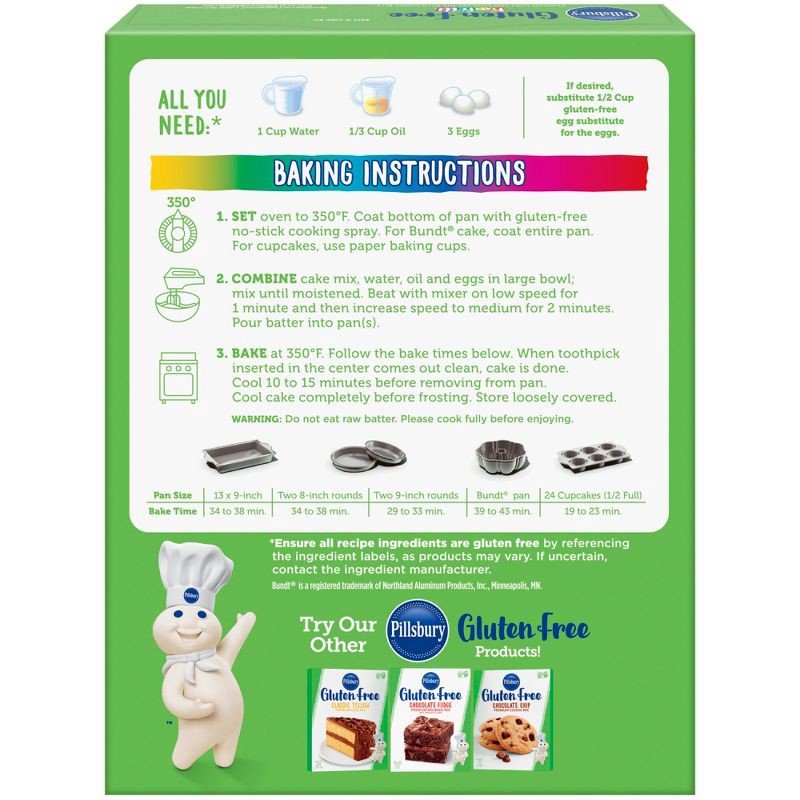 slide 9 of 11, Pillsbury Gluten Free Funfetti Cake Mix with Candy Bits - 17oz, 17 oz