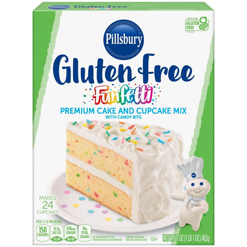 slide 10 of 11, Pillsbury Gluten Free Funfetti Cake Mix with Candy Bits - 17oz, 17 oz