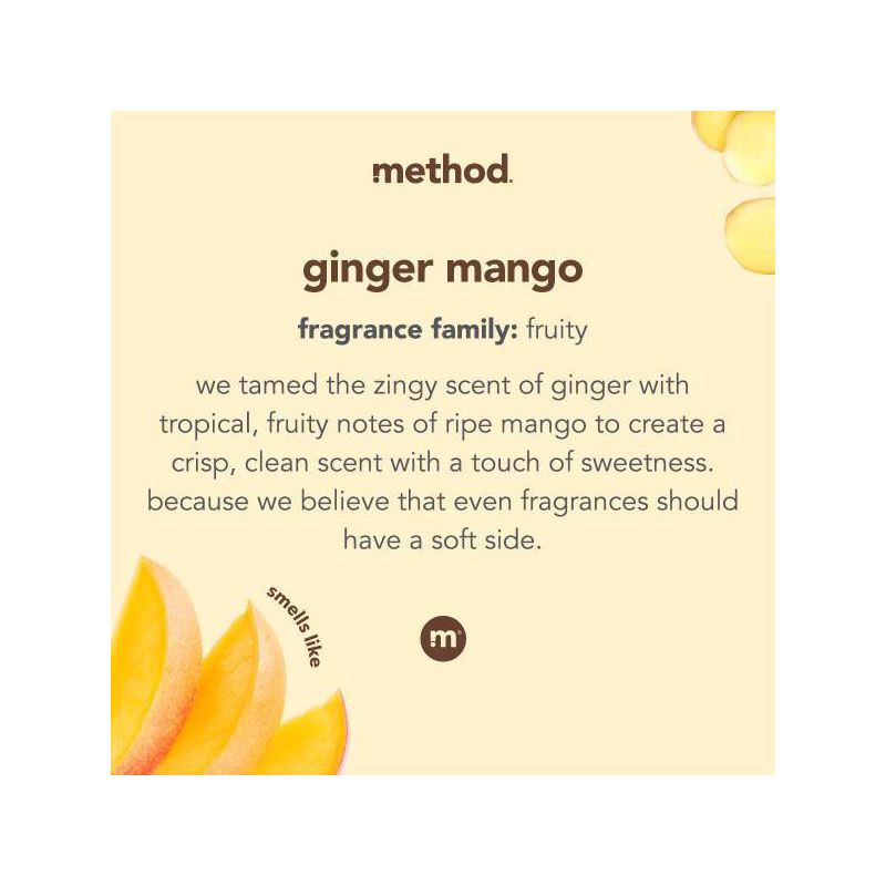 slide 5 of 5, Method Ginger Mango Concentrated Liquid Laundry Detergent 66 Loads - 53.5 fl oz, 53.5 fl oz
