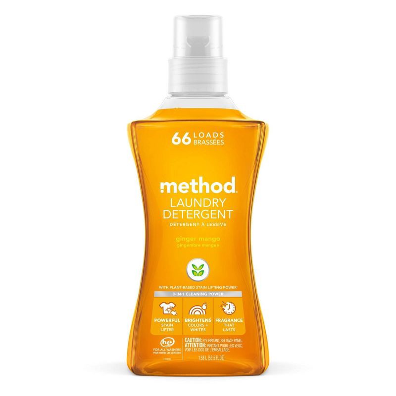 slide 1 of 5, Method Ginger Mango Concentrated Liquid Laundry Detergent 66 Loads - 53.5 fl oz, 53.5 fl oz