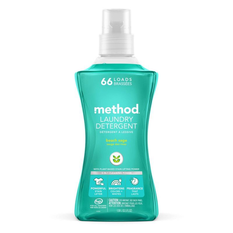 slide 1 of 6, Method Beach Sage HE Concentrated Liquid Laundry Detergent 66 Loads - 53.5 fl oz, 53.5 fl oz