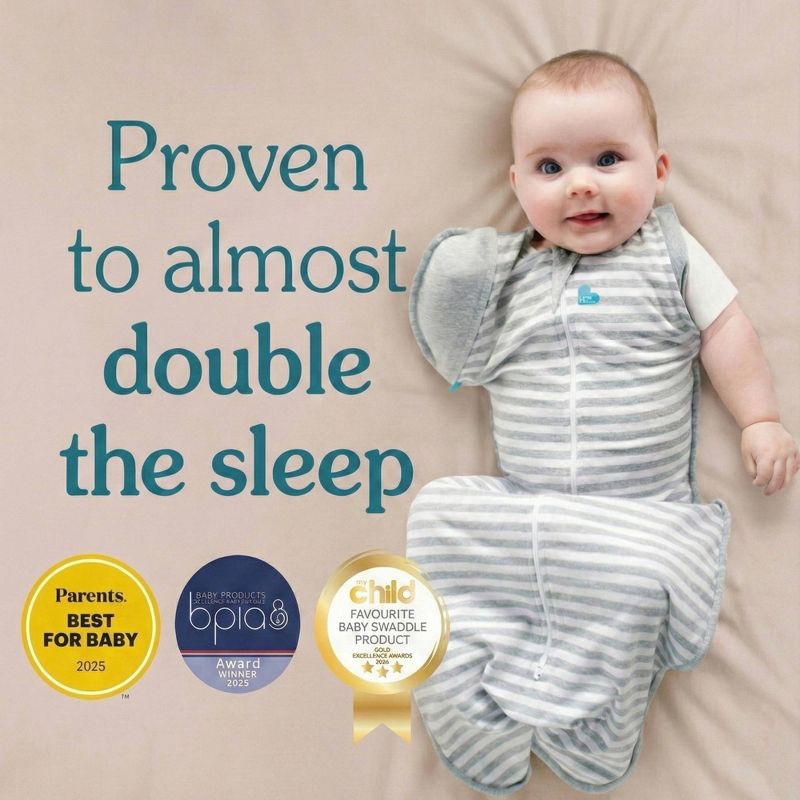 slide 3 of 7, Love to Dream Swaddle Wrap Up Transition Bag - Cotton 1.0 TOG Gray Stripe - M, 1 ct