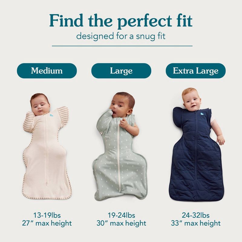 slide 3 of 7, Love to Dream Swaddle Wrap Up Transition Bag - Cotton 1.0 TOG Gray Stripe - M, 1 ct