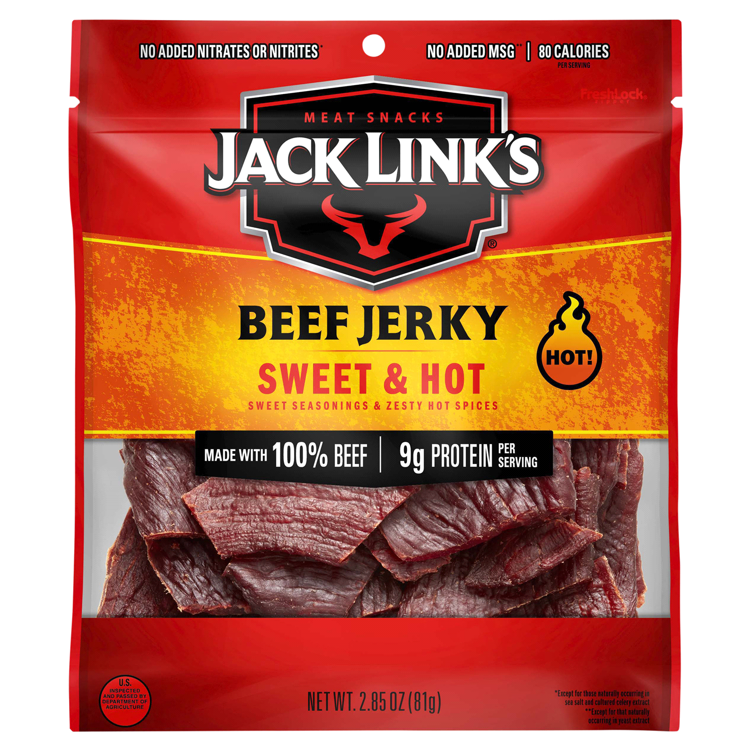 slide 1 of 2, Jack Link's Sweet & Hot Beef Jerky 2.85 oz, 2.85 oz