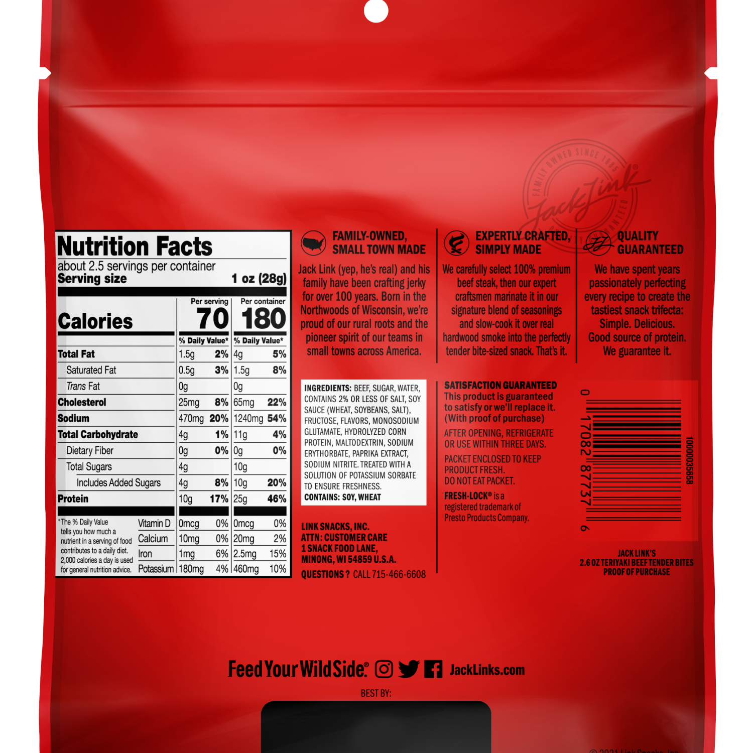 slide 2 of 2, Jack Link's 10g Protein Beef Tender Bites - Teriyaki, 2.6 oz