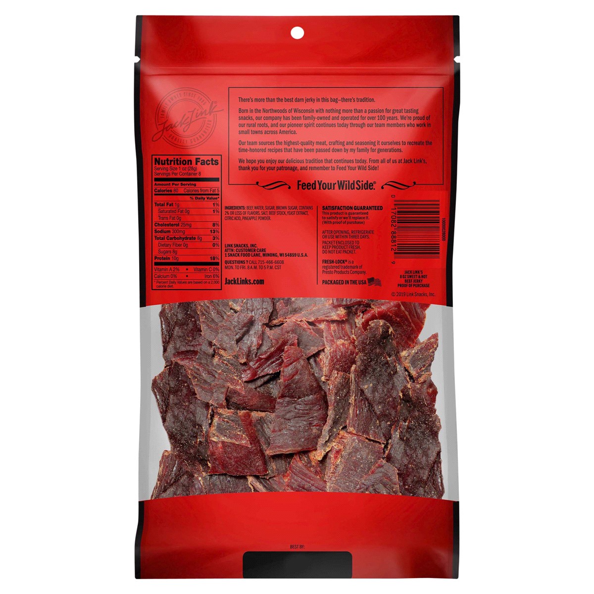 slide 2 of 2, Jack Link's Half Pounder Sweet & Hot Beef Jerky 8 oz, 8 oz