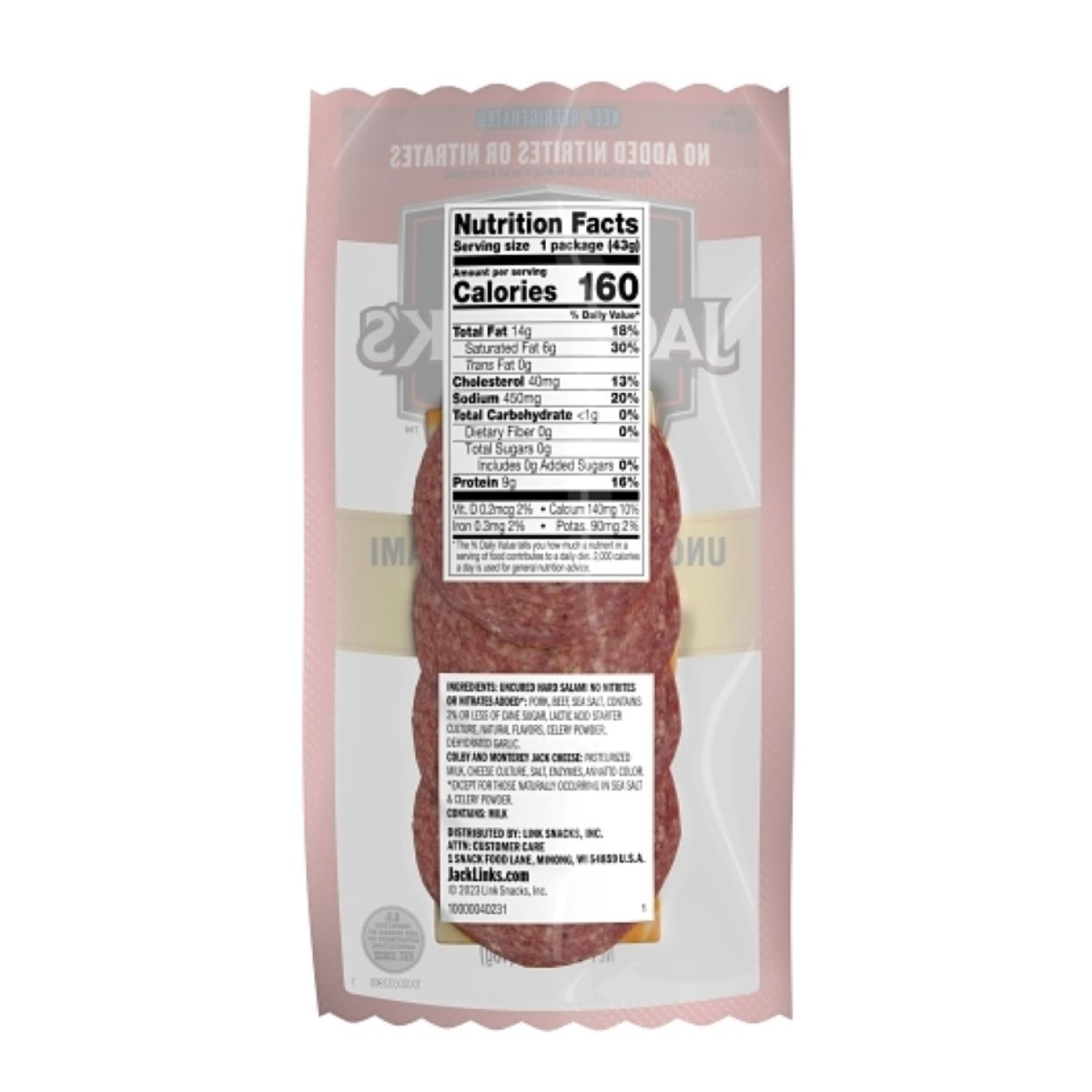 slide 2 of 3, Jack Link's Cold Crafted Uncured Hard Salami & Colby Jack Linkwich 1.5 oz, 1.5 oz