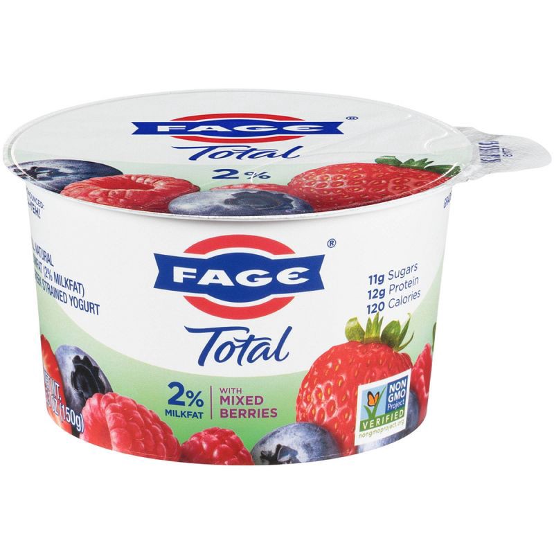 slide 2 of 3, FAGE Total 2% Milkfat Mixed Berry Greek Yogurt - 12g Protein 5.3oz, 12 gram, 5.3 oz