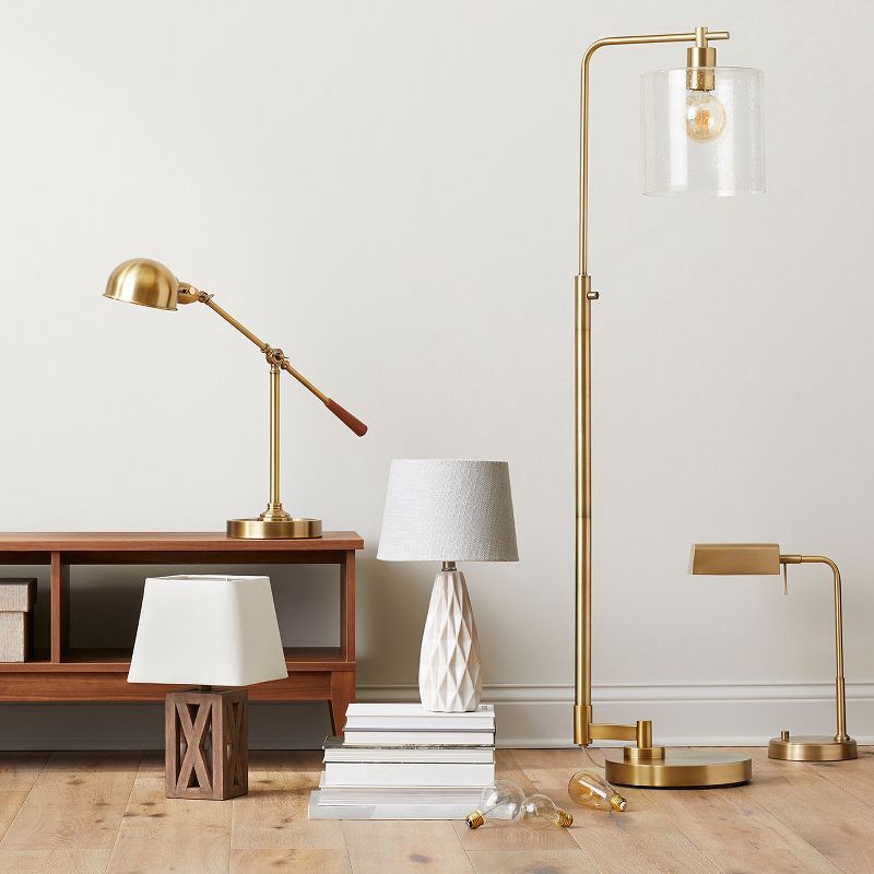 slide 1 of 3, Textured Trim Small Lamp Shade Cream - Threshold™, 1 ct