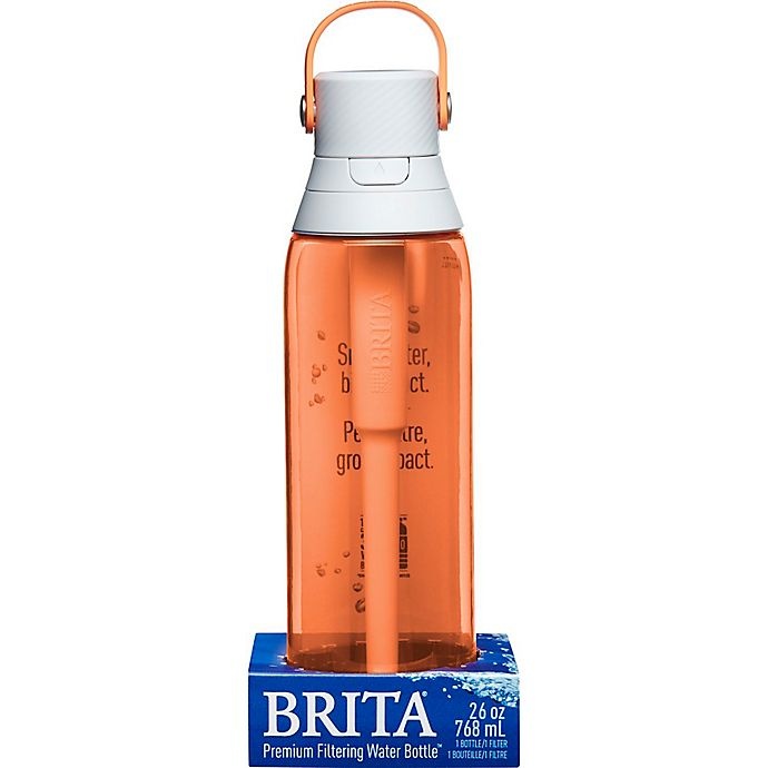 slide 2 of 8, Brita Premium Filtering Water Bottle - Coral, 26 oz