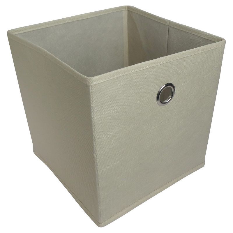 slide 1 of 3, 11" Fabric Cube Storage Bin Cream - Room Essentials™, 1 ct