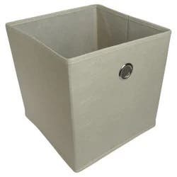 11" Fabric Cube Storage Bin Cream - Room Essentials™: Square Beige Storage, 11 Inch System Compatible, 25 lb Capacity