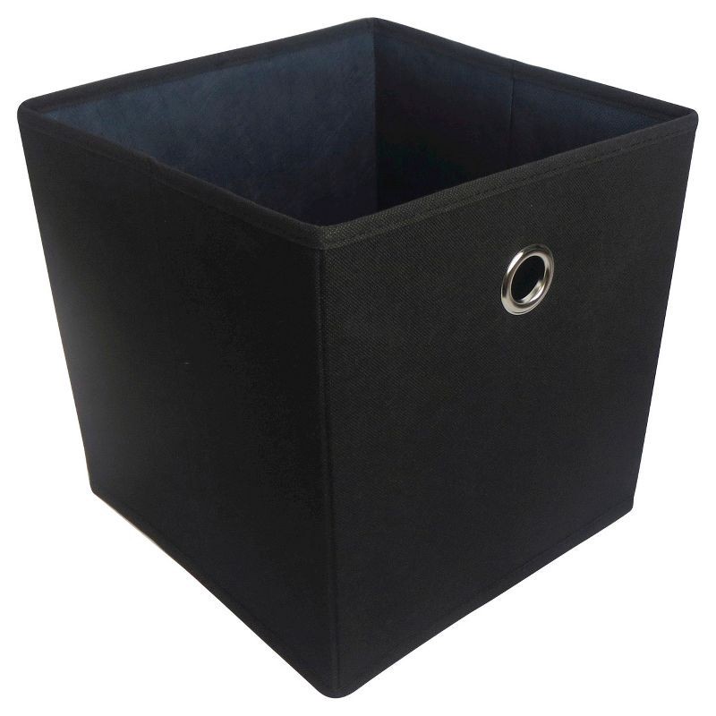 slide 1 of 4, 11" Fabric Cube Storage Bin Black - Room Essentials™, 1 ct